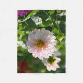 Weiße Dahlie im Foto Fleecedecke