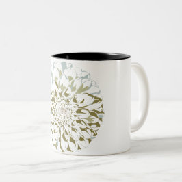 Weiße Dahlien-Kaffeetasse Zweifarbige Tasse