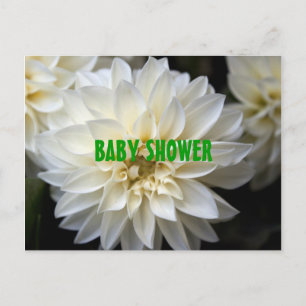 weiße Dahlienblumen Baby Shower Einladung