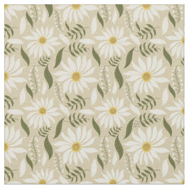 Weiße Daisy Beige Blumenmuster Stoff