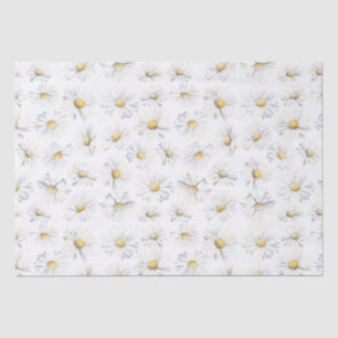 Weiße Daisy-Blume Botanisches Boho-Muster Seidenpapier