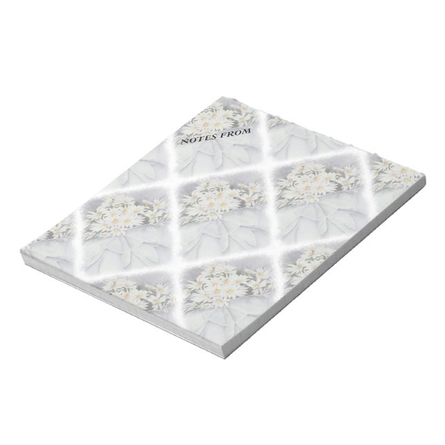 WEISSE DAISY BOUQUET KUNSTBARE NOTENPAD NOTIZBLOCK (Rotiert)