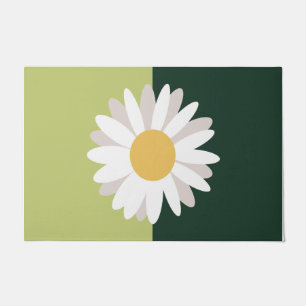 Weiße Daisy Eingang Tor Mat, Grüner Garten Fußmatte