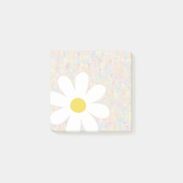 Weiße Daisy mit pastellfarbenen Punkten Post-it Klebezettel