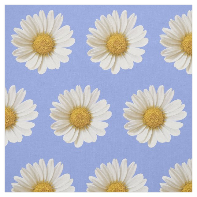 Weiße Daisy-Muster auf hellblauem Hintergrund Stoff (Muster)