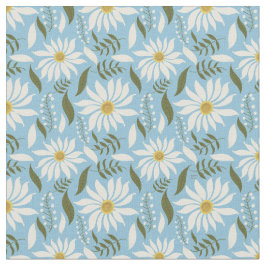 Weiße Daisy Pastel Blumenmuster Stoff