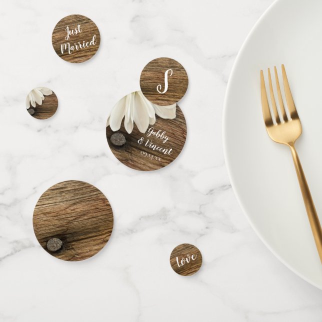 Weiße Daisy- und Braunwaldlandhochzeit Konfetti (Gruppe)