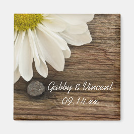 Weiße Daisy- und Braunwaldlandhochzeit Magnet
