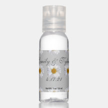Weiße Daisy und graue Gastgeschenk Hochzeit