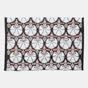 WEISSE DAMASK-KARNATIONEN HANDTUCH