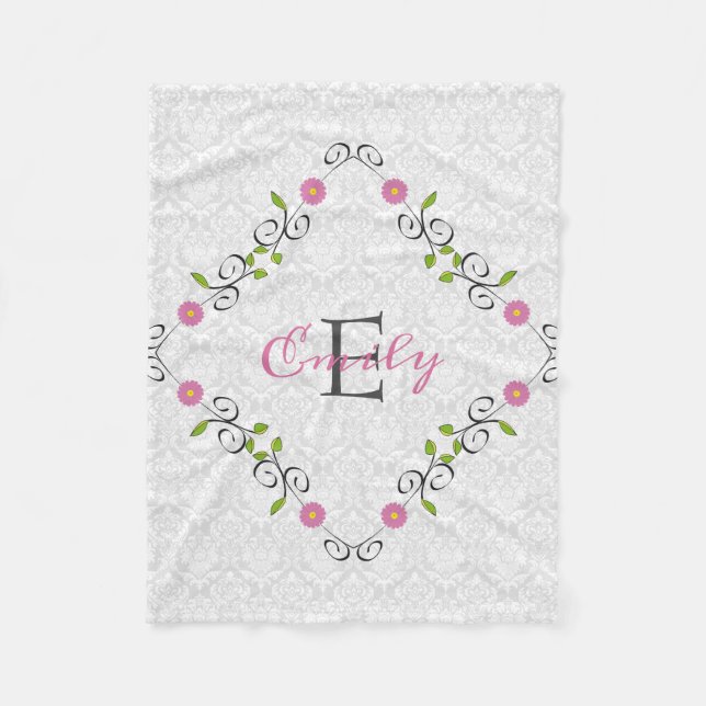 Weiße Damastapelle Fleecedecke (Vorderseite)