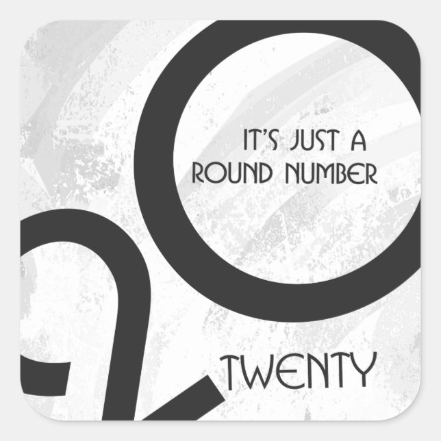 Weiße Dekade zum Geburtstag Quadratischer Aufkleber (Vorderseite)