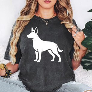 Weiße Deutsche Schäferhund-Silhouette T-Shirt