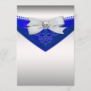 Weiße Diamant-Royalblaue Geburtstagseinladung Einladung