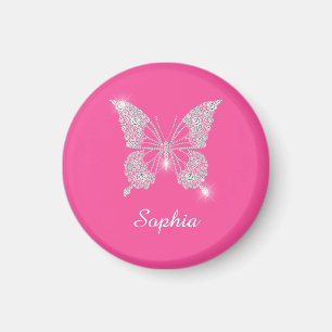 Weiße Diamant-Schmetterling, Schriftname, Rosa Magnet