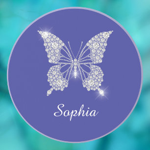 Weiße Diamant-Schmetterling, Schriftname, Tiefblau Getränkeuntersetzer