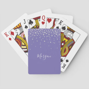 Weiße Diamanten auf Immergrün, weißer Schriftname Spielkarten