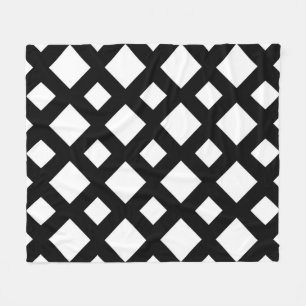 Weiße Diamanten auf schwarz Fleecedecke