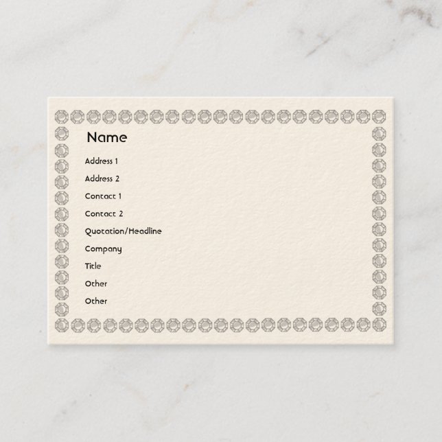 Weiße Diamanten - mollig Visitenkarte (Vorderseite)