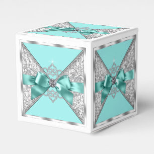 Weiße Diamanten Türkisblaue Sweet 16 Geburtstagsfe Geschenkschachtel