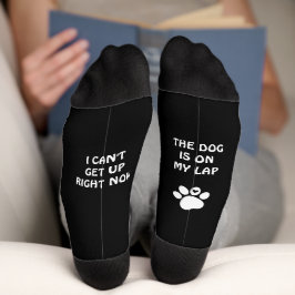 Weiße Dog Pad Print & Fun Text Socken
