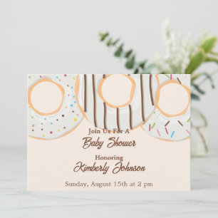 Weiße Donut Delight Baby Shower Einladung