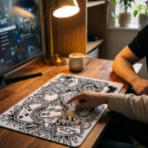 Weiße Doodle-Gaming-Icons