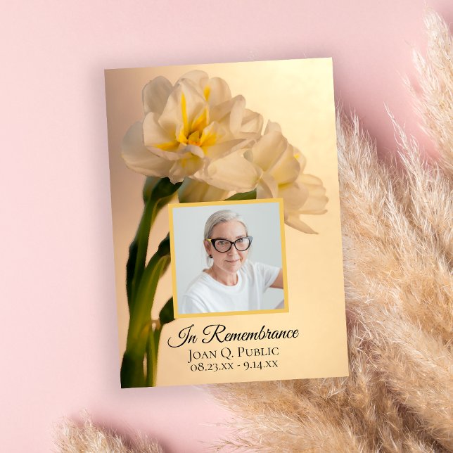 Weiße Doppel-Daffodische Blume Totenjahr Einladung (Von Creator hochgeladen)