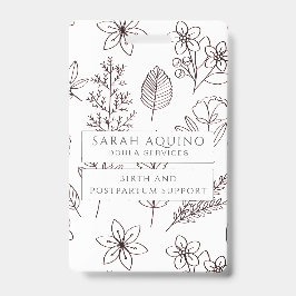 Weiße Doula mit weißer Blüte Ausweis