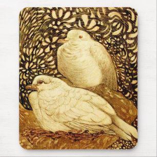 WEISSE DOVEN IN BROWN SEPIA MOUSEPAD