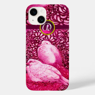 WEISSE DOVEN IN PINK FUCHSIA MONOGRAM Case-Mate iPhone 14 HÜLLE