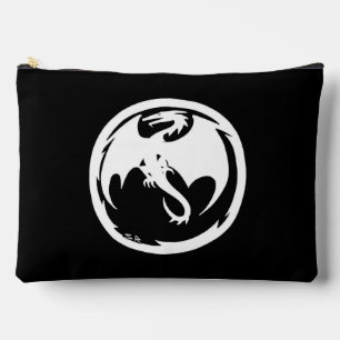 Weiße Drache schwarze große Accessoire-Tasche Zubehörtasche