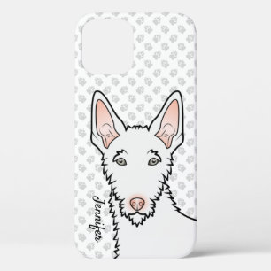 Weiße Drahthaare Ibizan Hund Kopf & Name Case-Mate iPhone Hülle