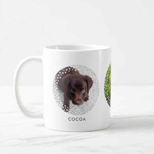 Weiße drei Hunde Eile der Weiden Weihnachten Kaffeetasse (Links)