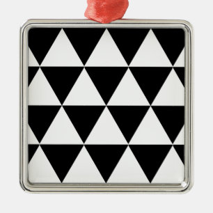 Weiße Dreiecke Silbernes Ornament