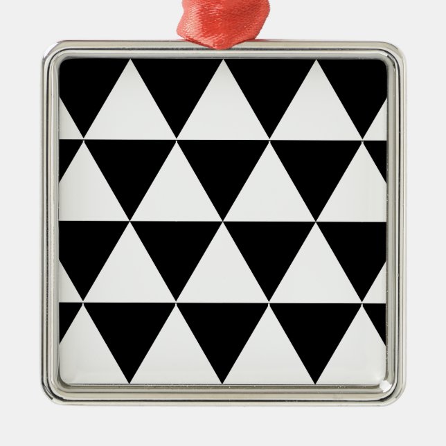 Weiße Dreiecke Silbernes Ornament (Vorne)