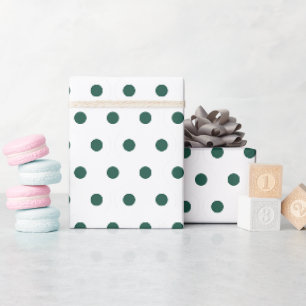 Weiße dunkelgrüne Polka Dots Clean einfache Minima Geschenkpapier