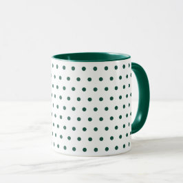 Weiße dunkelgrüne Polka Dots Clean einfache Minima Tasse