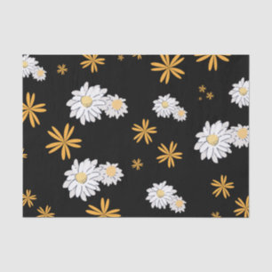 Weiße dunkle Blume in schwarzem Hintergrund Seidenpapier