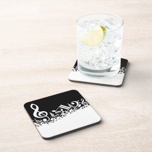 Weiße durcheinandergebrachte musikalische getränkeuntersetzer