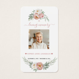 Weiße Dusty Rose Blumengebet Foto Beerdigung Gebet