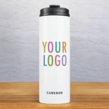 Weiße Edelstahl-Tumbler mit Business-Logo 12 oz