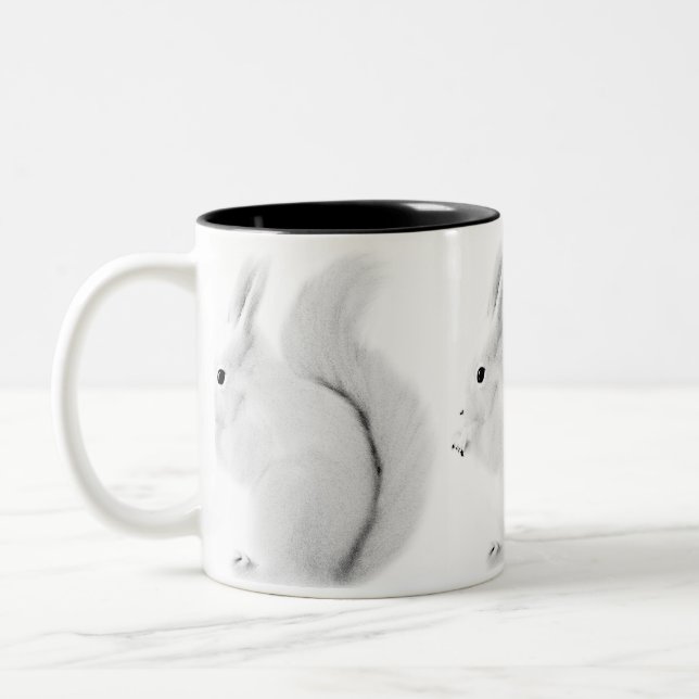 Weiße Eichhörnchen-Tasse Zweifarbige Tasse (Links)