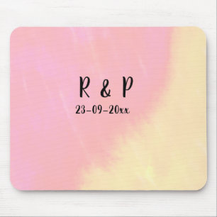 weiße einfache minimale Textstil-Hochzeit rosa gel Mousepad