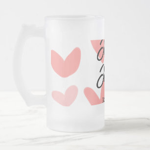 weiße einfache minimale Textstil-Hochzeit rotes He Mattglas Bierglas