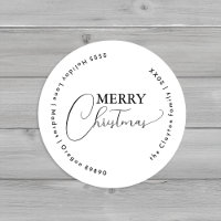 Weiße einfache moderne Frohe Weihnachten Umschlag