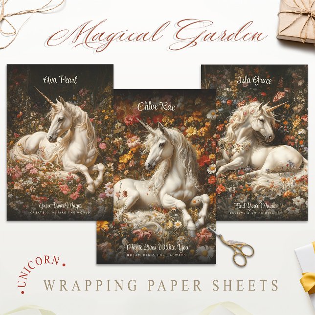 Weiße Einhorn Fantasy Fairytale Pferd Geschenkpapier Set (Von Creator hochgeladen)