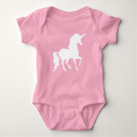 Weiße Einhorn-Silhouette Schöne Fantasie-Babykleid