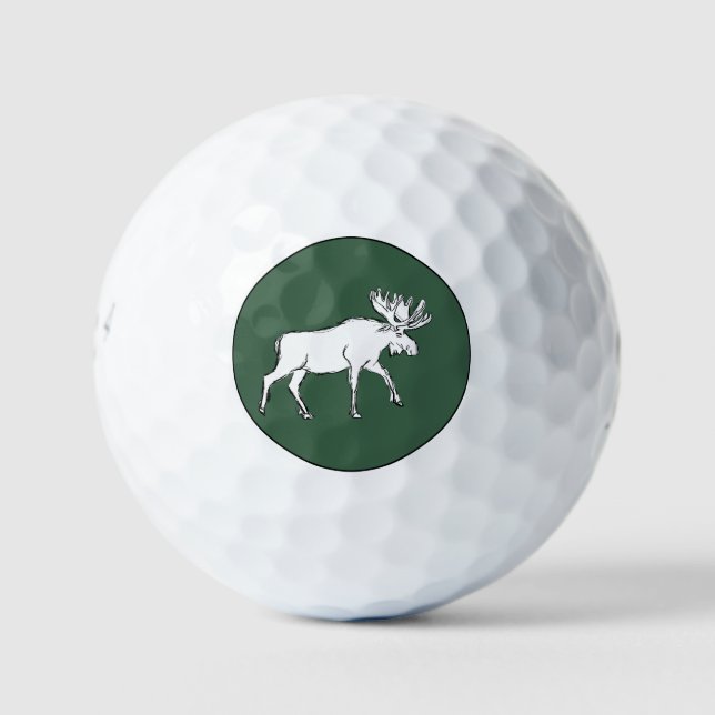 Weiße Elche Golfball (Vorderseite)