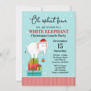 Weiße Elefant Geschenketausch Feiertags-Einladung Einladung